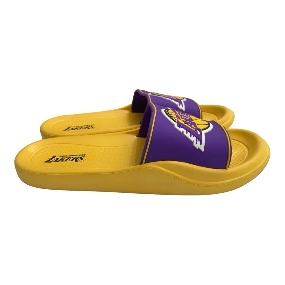 NBA LA Lakers Men’s Slides Purple Yellow Basketball Sandals UK 8